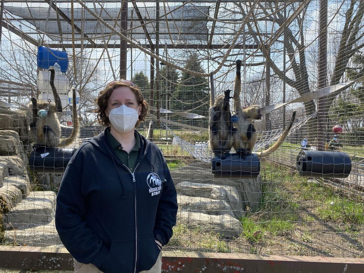 Crystal Champeau and black-handed spider monkeys