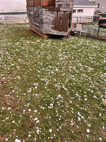 Hail in yard
