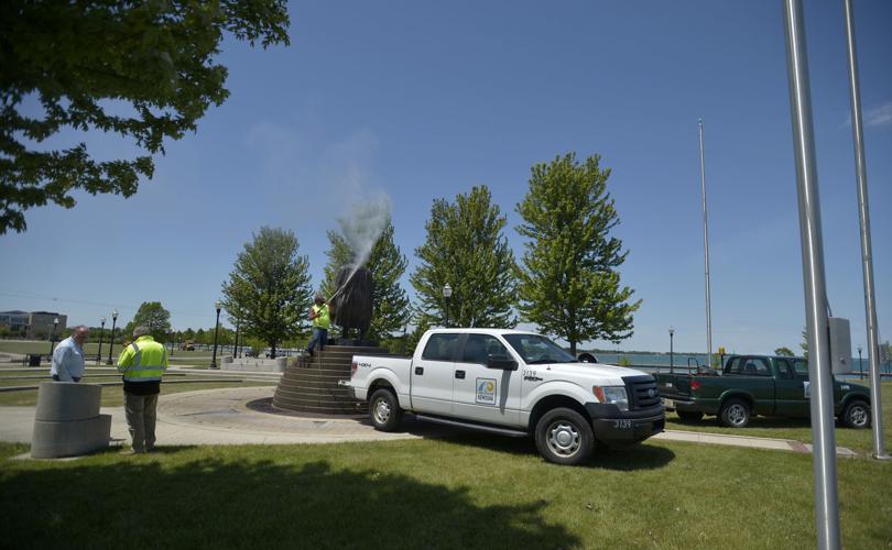CHRISTOPHER COLUMBUS STATUE DEFACED
