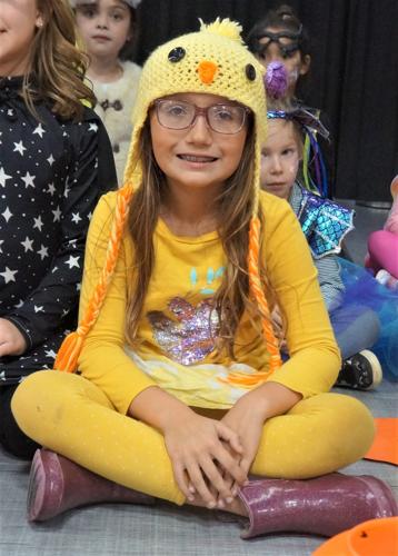 Ellie Ferretti participates in the costume judging contest at the Fontana PTSO Fall Fun Fest