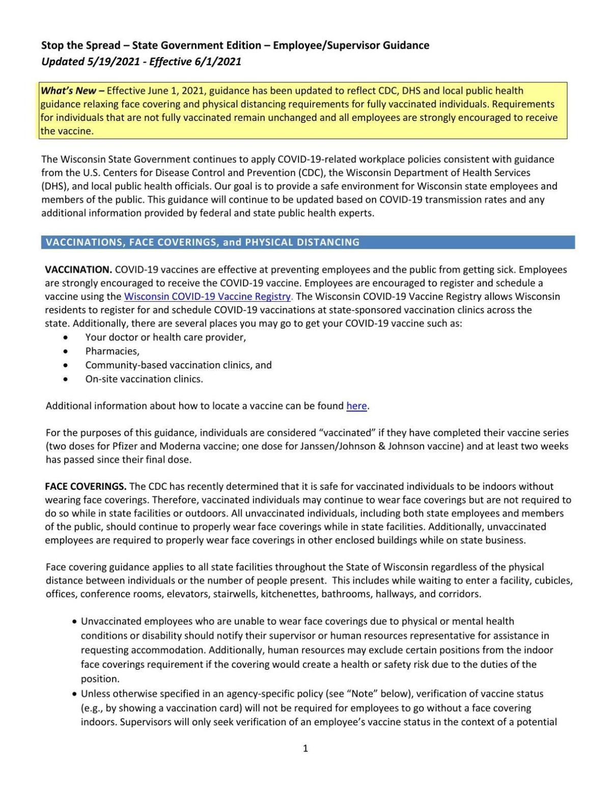 State buildings COVID-19 guidelines