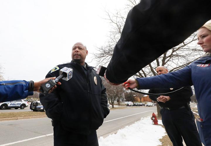 Chief Shon Barnes at Tree Lane homicide, State Journal photo (copy)