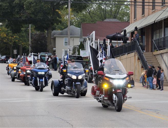 American Legion Riders from Districts 1 and 2 lead the Williams Bay High School 2022 homecoming parade