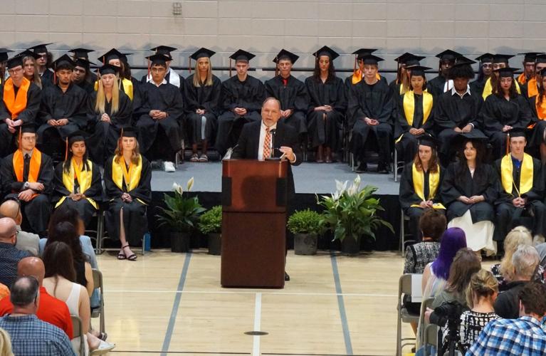 Williams Bay School District Administrator Dr. William White delivers commencement greeting