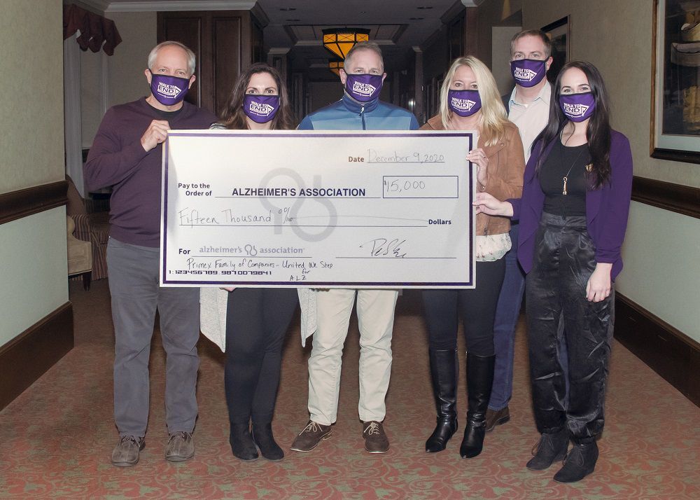Primex check presentation to Alzheimer's Association