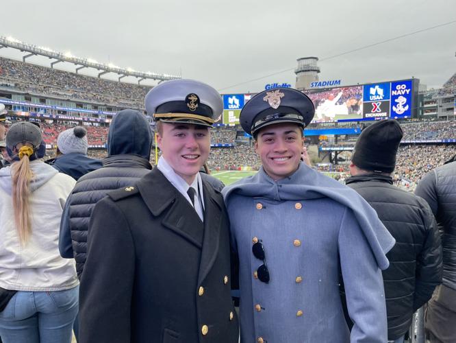 Local cadets meet up during the Army vs. Navy football game