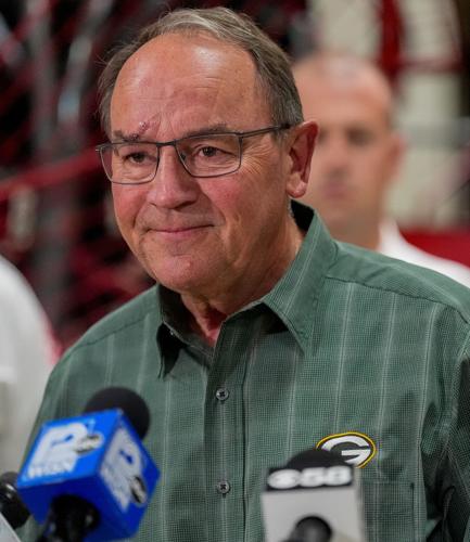 Republican gubernatorial nominee Tom Tiffany speaks during a press conference on Sunday, Sept. 13, 2026, at Wausau Fire