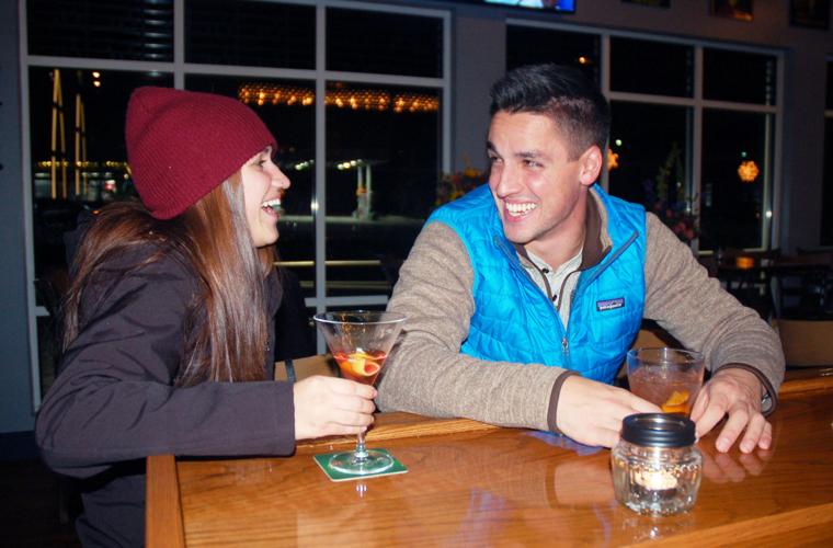 Brendan Reschke and Kendra Feld in Fontana tavern