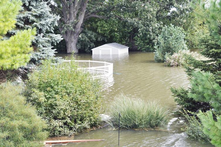 Flood backyard Oak Knolls Walworth