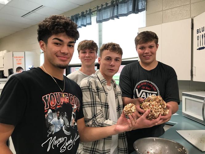 Making popcorn balls in Williams Bay High School's ProStart culinary and restaurant management class