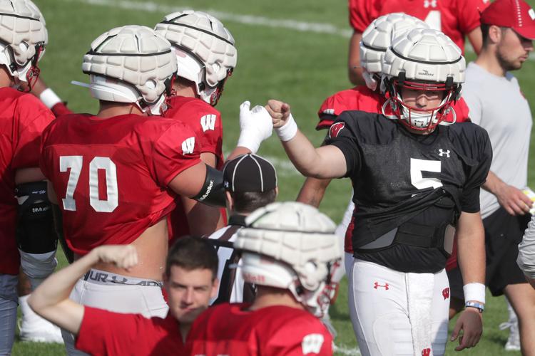 Graham Mertz, Josh Seltzner - Fall practice