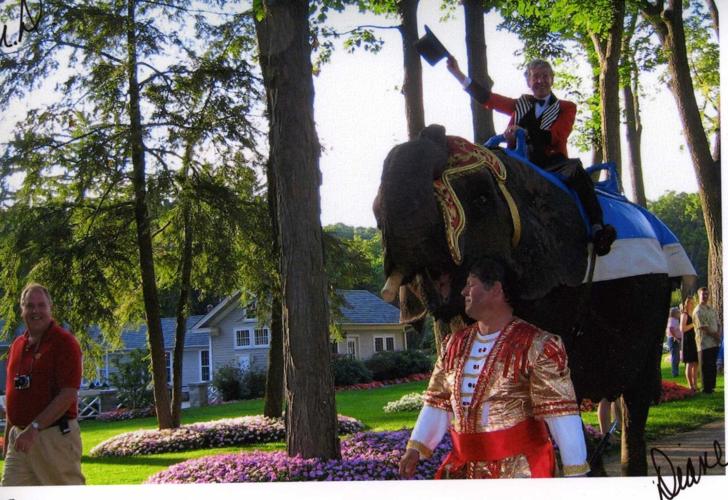 Richard on an elephant
