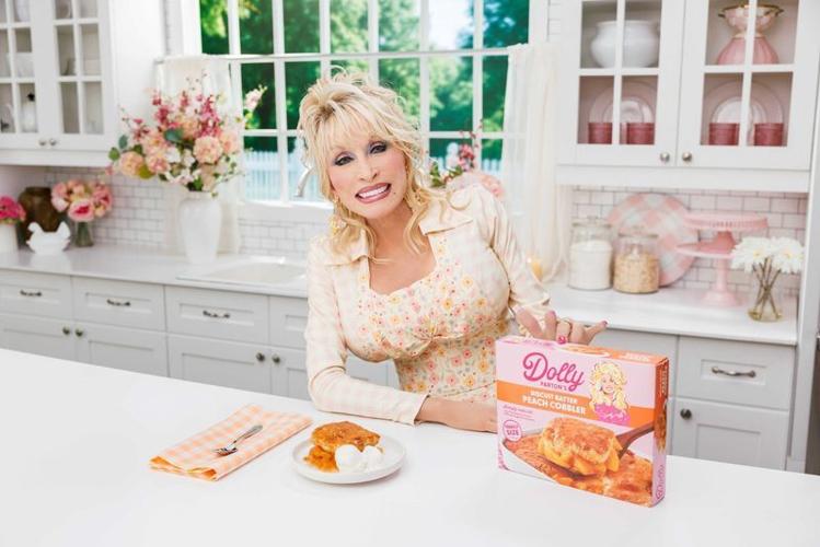 Dolly Parton's frozen meals expanded into dessert with Dolly Parton's Biscuit Batter Peach Cobbler, which bakes in the oven.