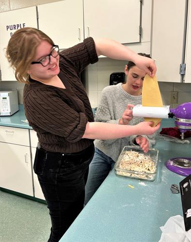 Making homemade pasta in Williams Bay High School's ProStart culinary and restaurant management class