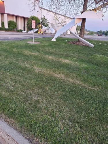 A single-engine plane crashed into a building near Batten International Airport Monday evening.