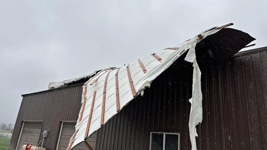 Tornado rips off storage roof