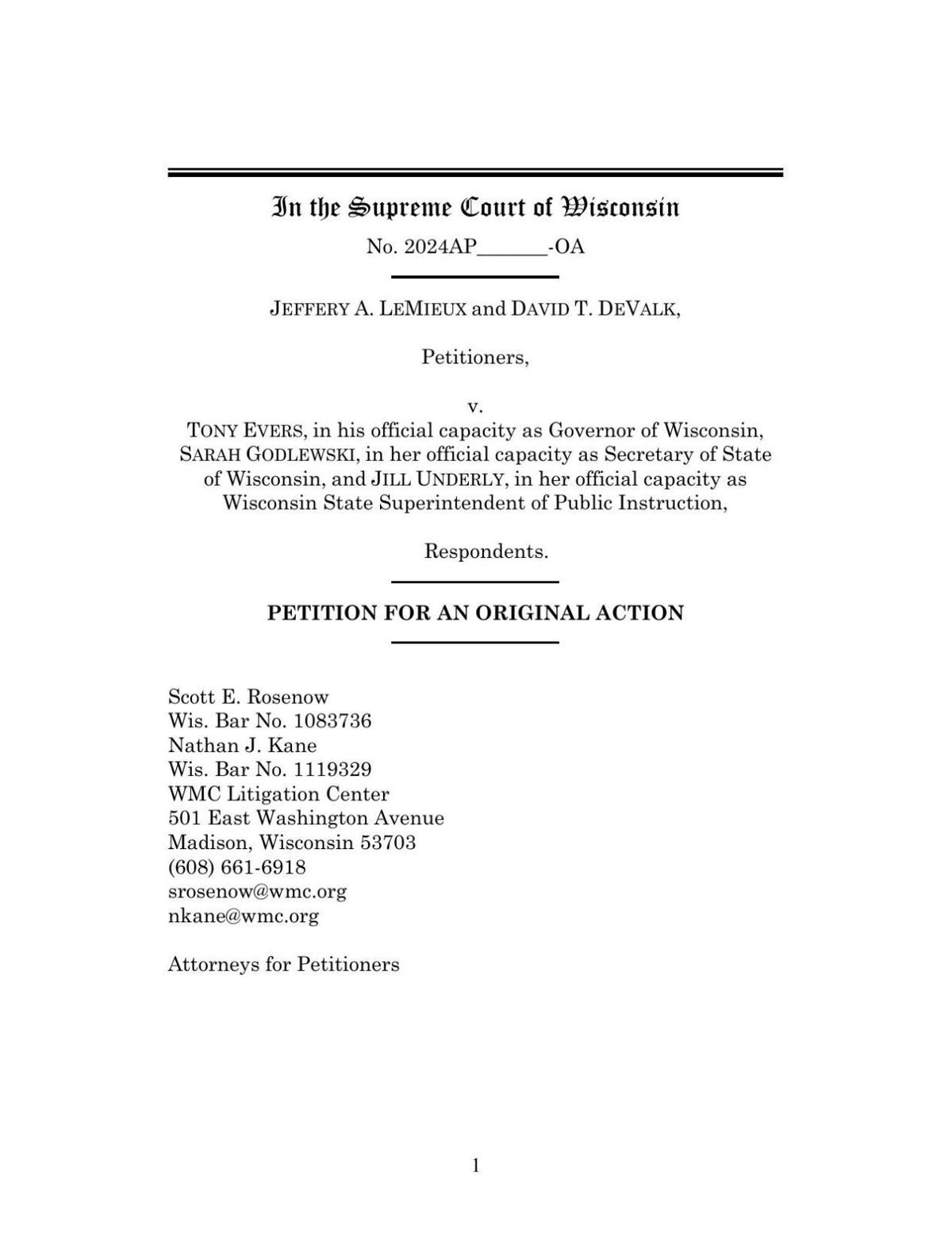 WMC veto lawsuit