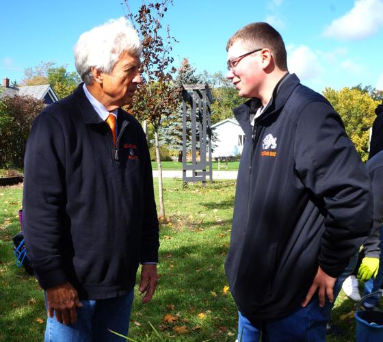 Charlie Mestek chats with Williams Bay High School senior Zach Malisow