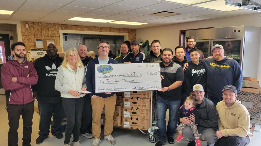 Walworth County Food Pantry gets $1,000 check from Jaycees