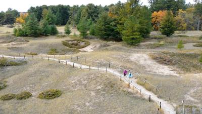 Hiking trail at Kohler-Andrea State Park near Sheboygan