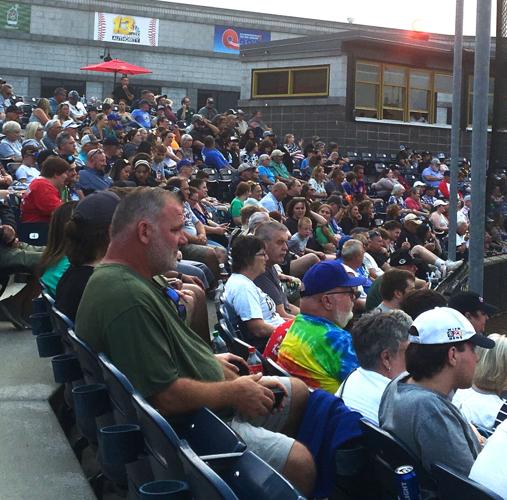 A large crowd of both Wisconsin and Illinois sports fans attended the July 15 Legends Celebrity Softball Game at Rockford Rivets Stadium in Loves Park, Ill.