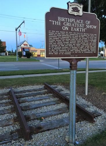 "Birthplace of 'The Greatest Show on Earth'" Wisconsin Historical Marker, 218 7th St., Delavan