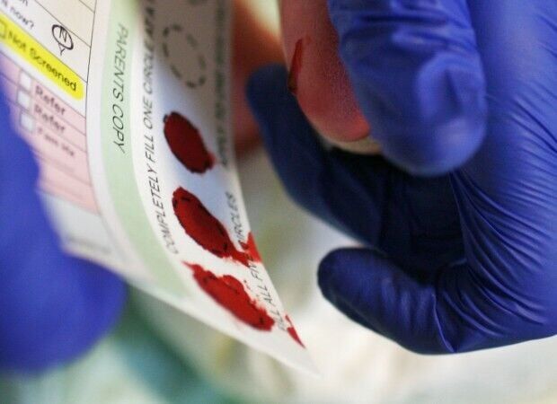 Blood spots put onto card
