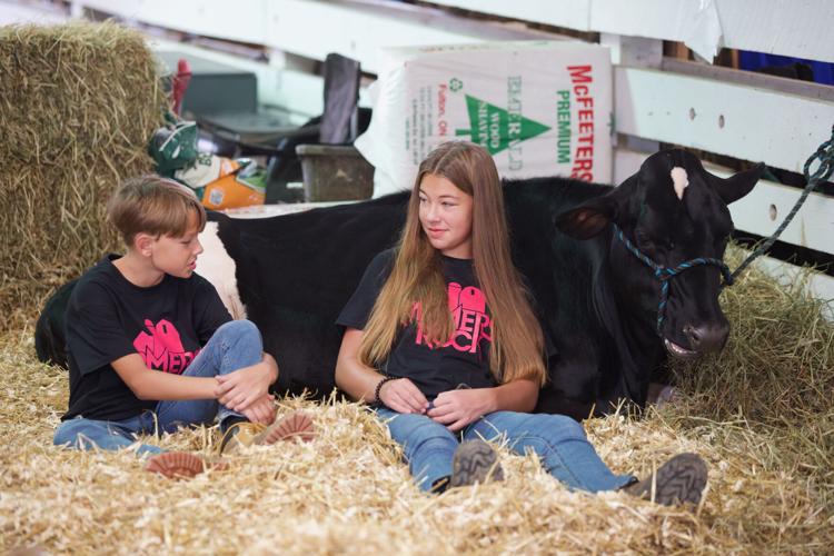 Children with cow at Walworth County Fair