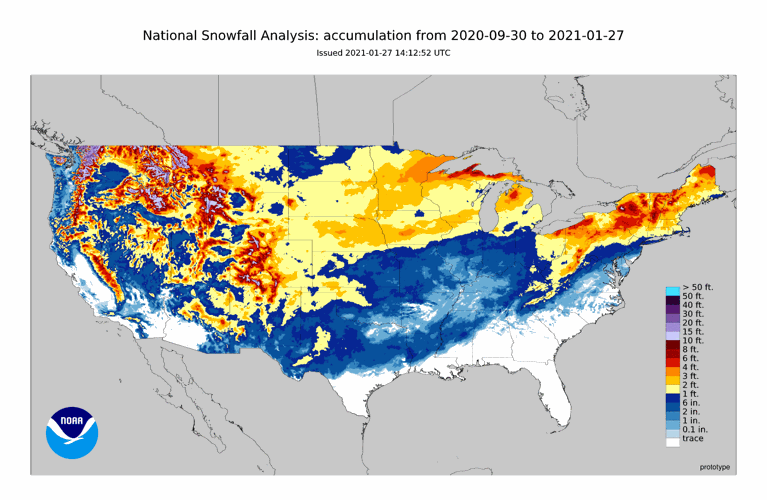 2020-21 U.S. snowfall through 1-27-21