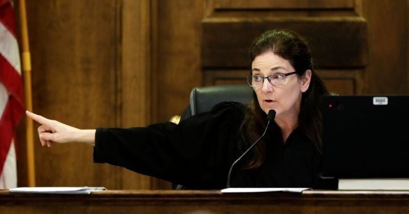 Brown County Circuit Court Judge Tammy Jo Hock speaks to Jason Wright Jr., 23, during his sentencing hearing on April 17, 2026, at Brown County Circuit Court in Green Bay, Wis.