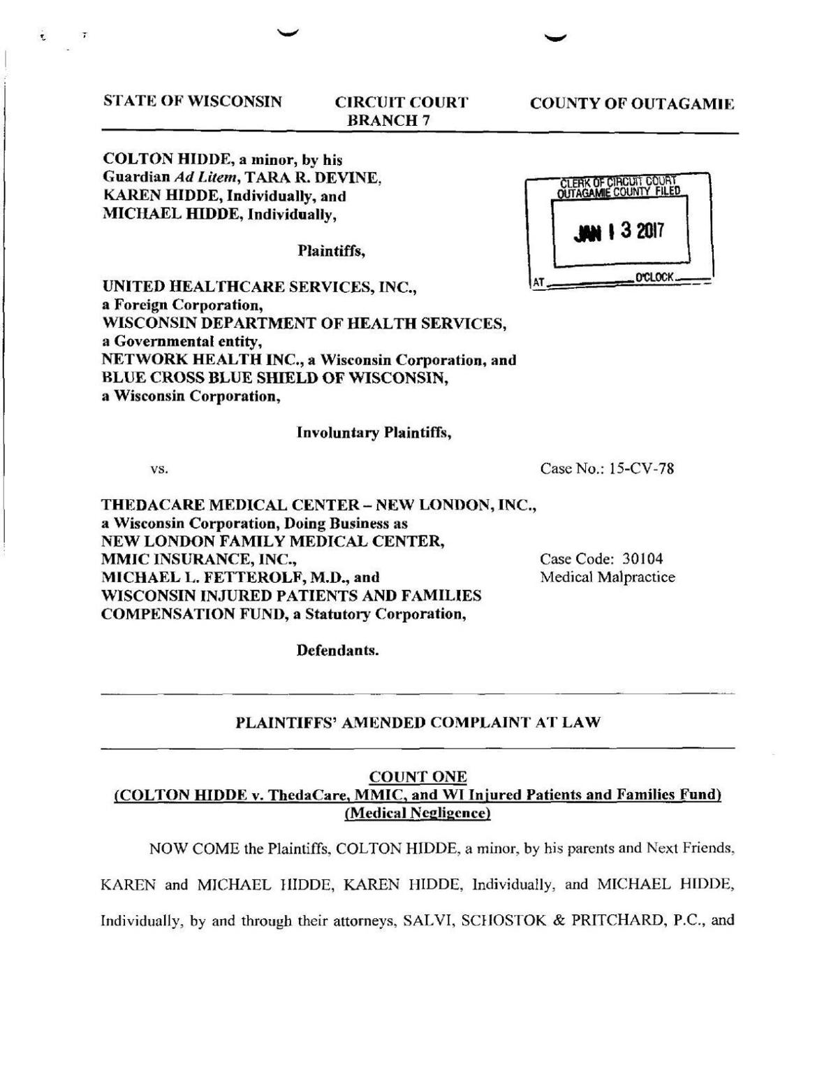 Hidde family lawsuit