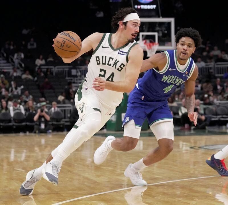 The Milwaukee Bucks have decision to make this month on whether they will extend the contract of forward Jaime Jaquez Jr. (24).