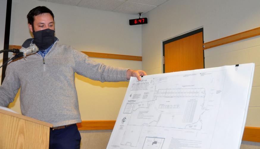 Ryan Cardinal, president of Cardinal Engineering, presented plans for the Vistas of Lake Geneva subdivision