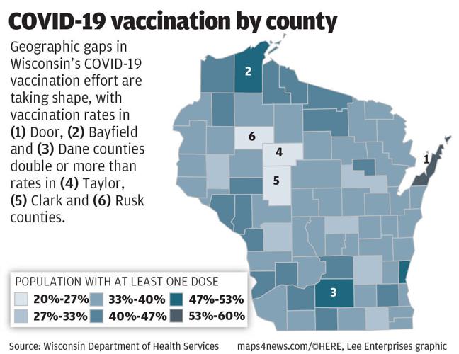 COVID-19 vaccination by county