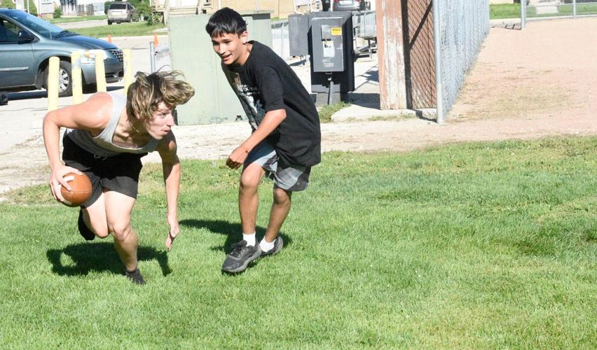 Playing football
