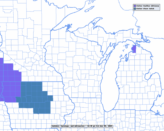 NWS watches, warnings, advisories 12-5-25