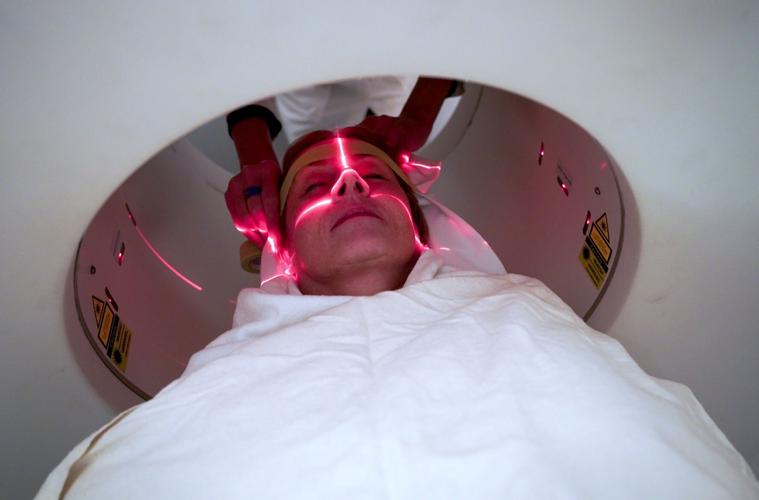 Karen getting PET scan