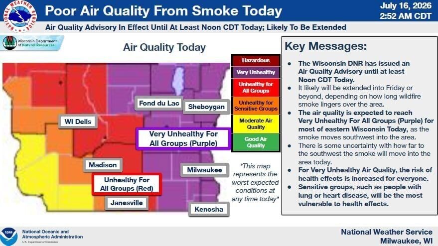 NWS air quality from wildfire smoke
