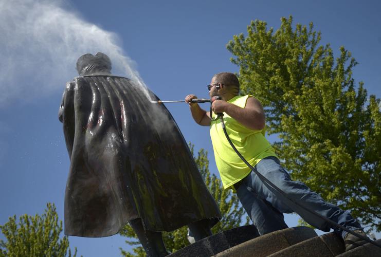 CHRISTOPHER COLUMBUS STATUE DEFACED