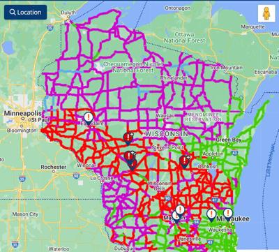 Wisconsin road conditions 7:30 a.m. 1-11-23