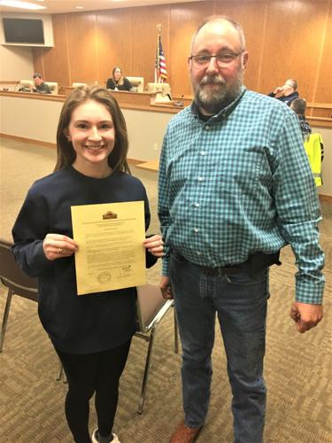 Genoa City Gold Award Girl Scout Kaidynn Engle honored