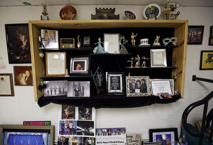 Wall of awards at Betty Hayes School of Dance