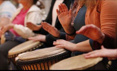 sunset drum circle