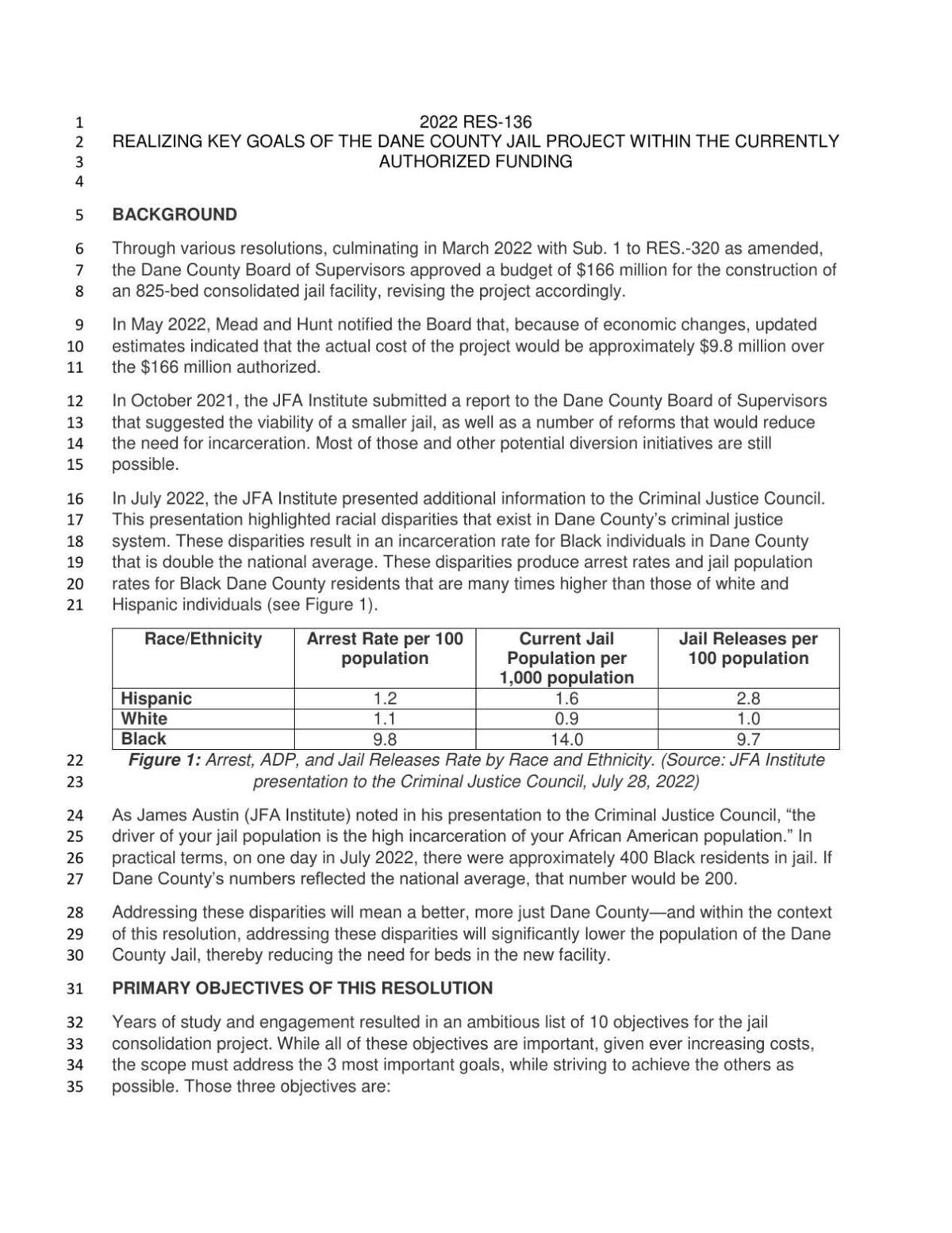 New Jail Proposal Res. 136