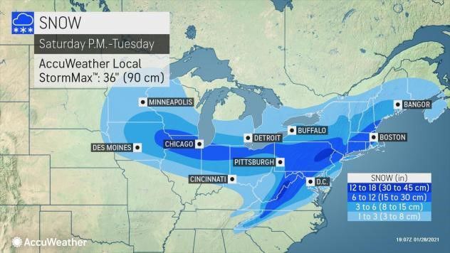 Snow Sat-Tue by AccuWeather