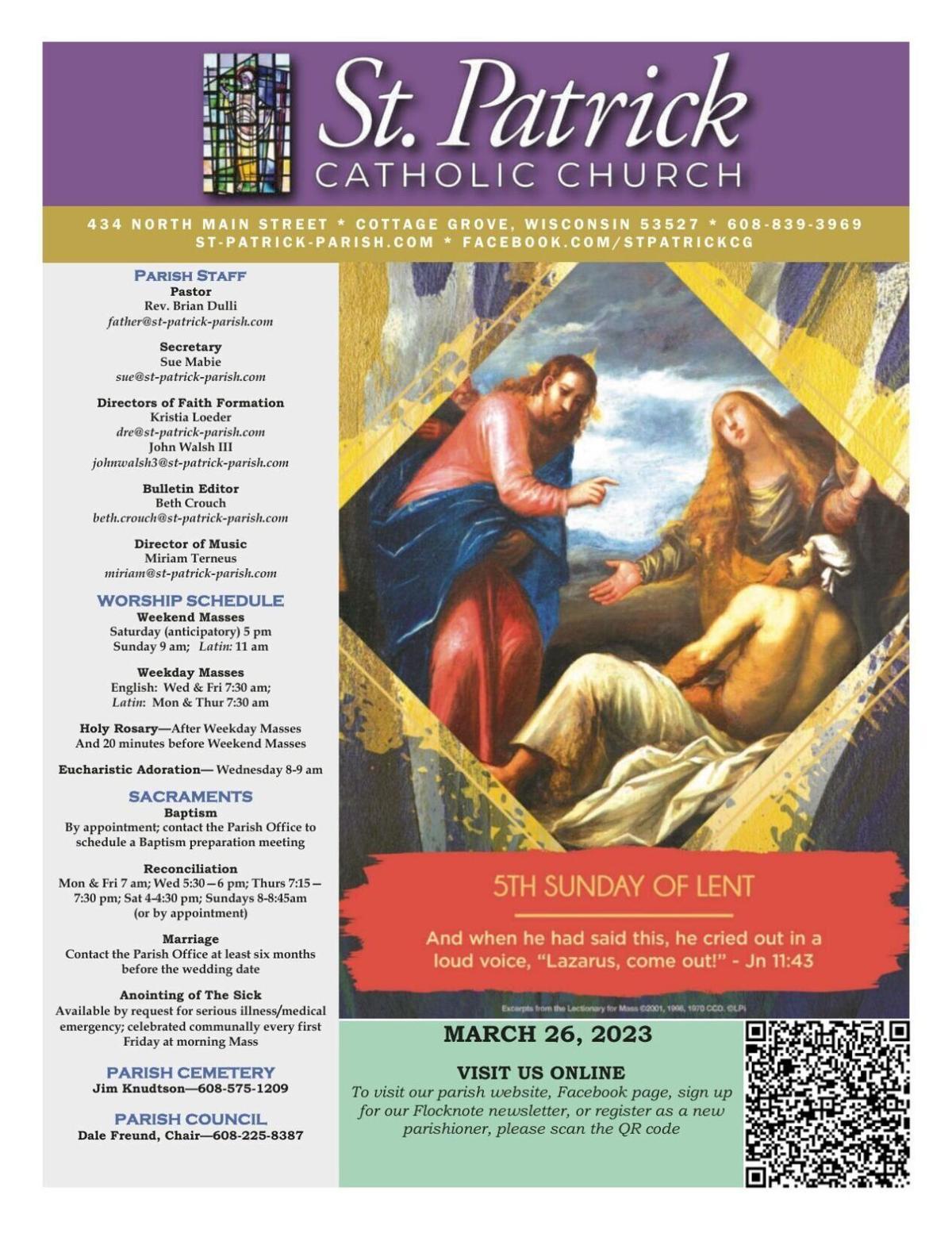 St. Patrick Catholic Church bulletin