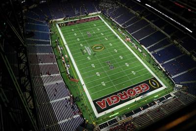 Lucas Oil Stadium, CFP Championship Georgia-Alabama, AP file photo