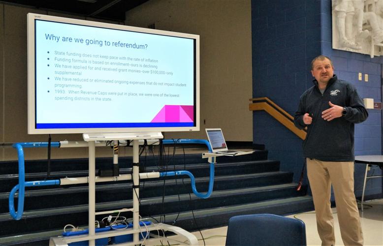 Brookwood Elementary School principal Luke Braden explains proposed district operational referendum