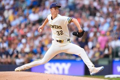 Jul 20, 2026; Milwaukee, Wisconsin, USA;  Milwaukee Brewers pitcher Jacob Misiorowski (32) throws a pitch during the first inning against the New York Mets at American Family Field. Mandatory Credit: Jeff Hanisch-Imagn Images