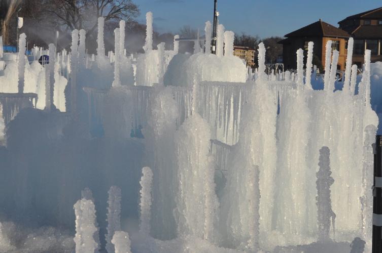 The Ice Castle structure on Riviera Beach is ahead of schedule despite some the recent rainy weather